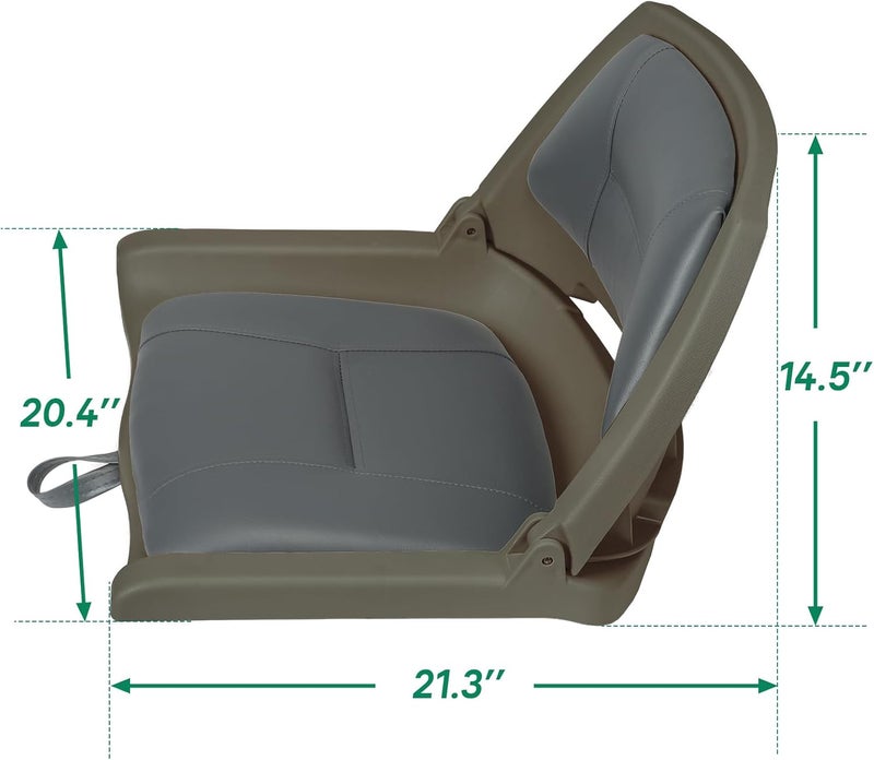 ERGOSEAT كرسي قارب قابل للطي مع وسادة وظهر دعم قارب مارين باسجون - Image 3